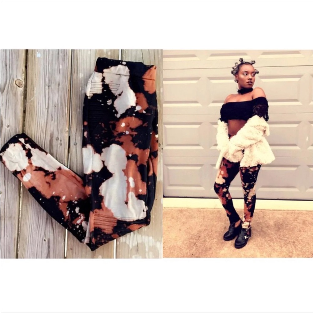 Custom distressed leggings size medium